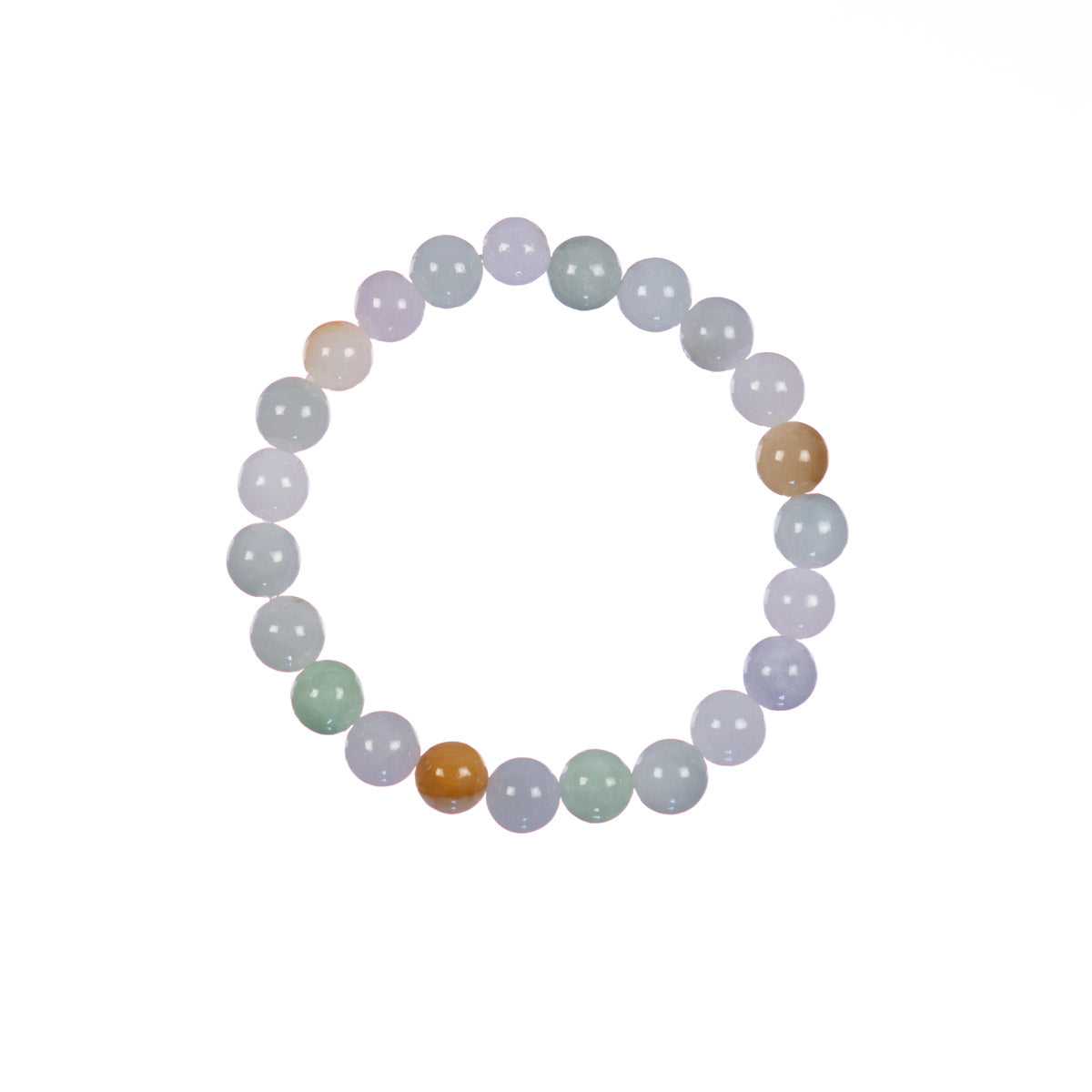 Small Multi Colour Jadeite Jade Bead Bracelet - 8mm