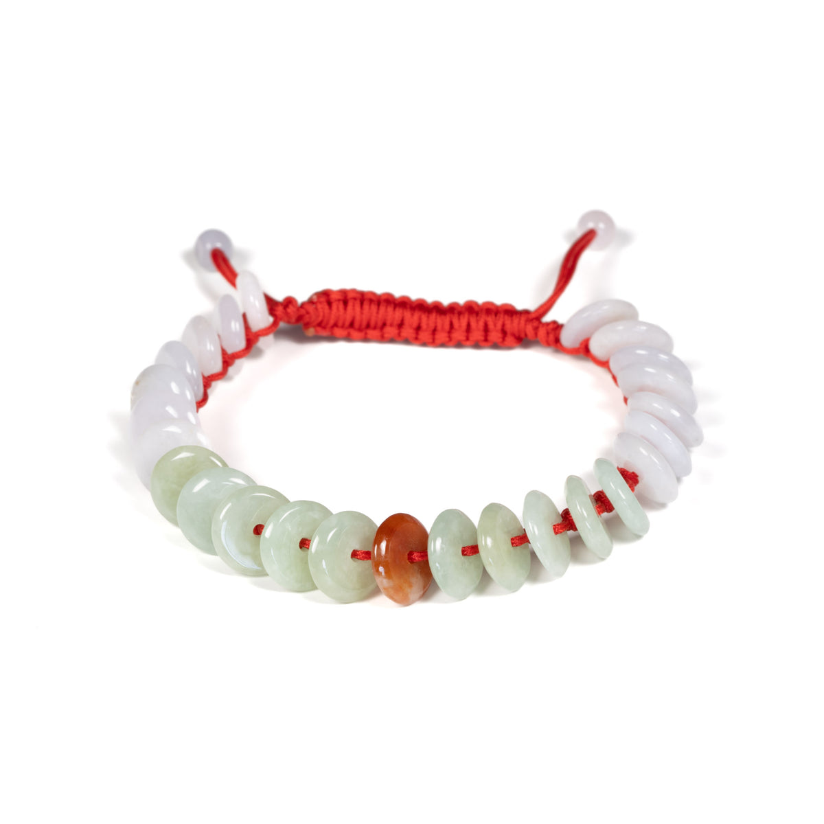 Tri Colour Burmese Jade Coin Bracelet