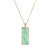 Rectangular Rose Gold Jadeite Jade Pendant - Floral Frame