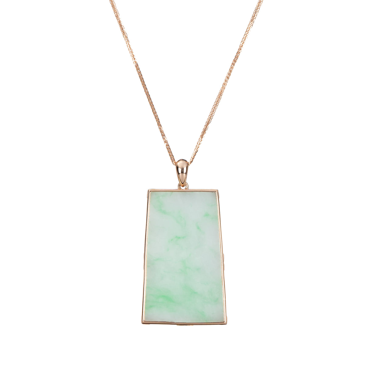 Light Green Floral Pattern Jadeite Jade Pendant - Floral Frame