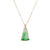 Small Trapezoid Jadeite Jade Pendant - Floral Frame