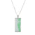 Apple Green Rectangular Jade Pendant - Floral Frame