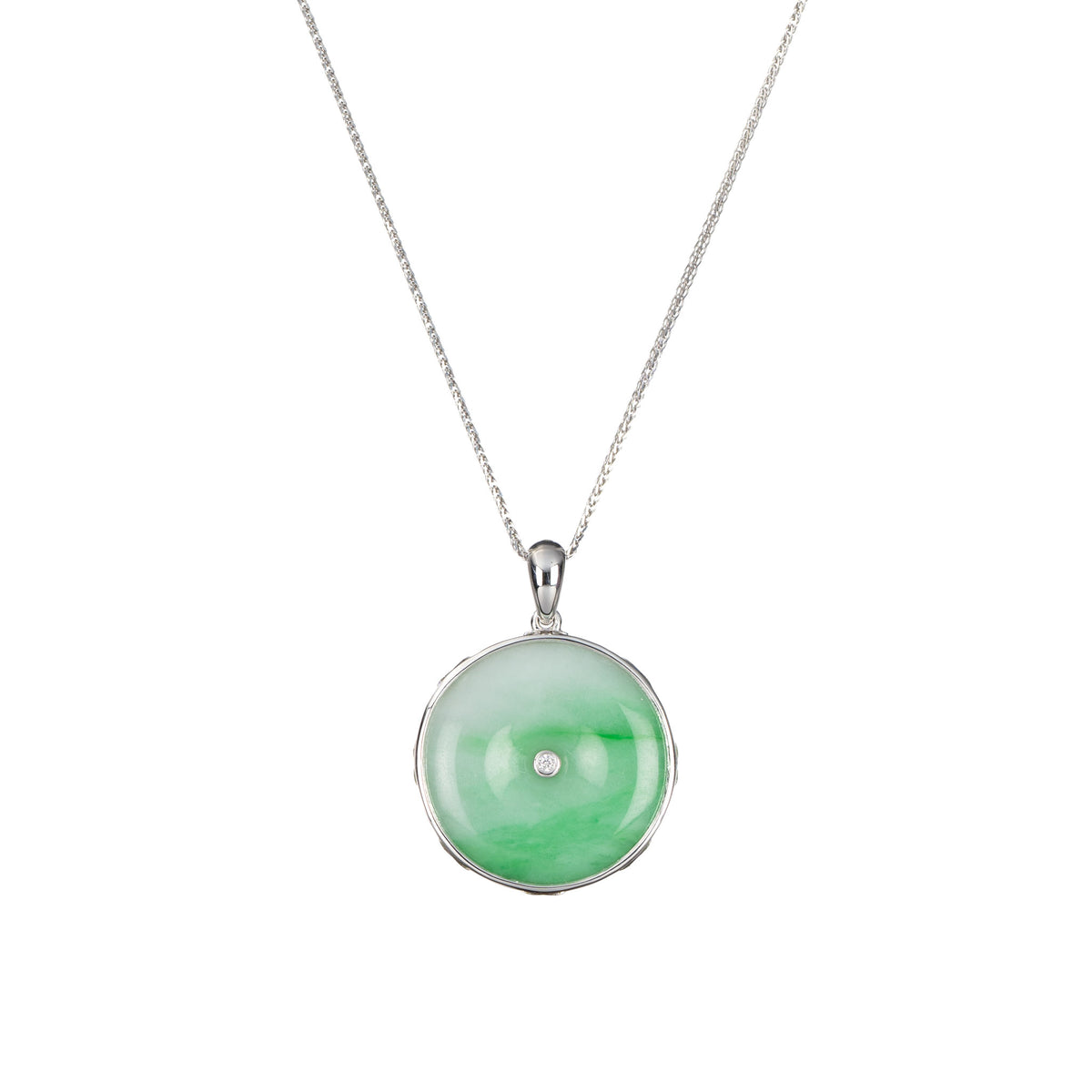 Apple Green Jade Pi Disc Pendant