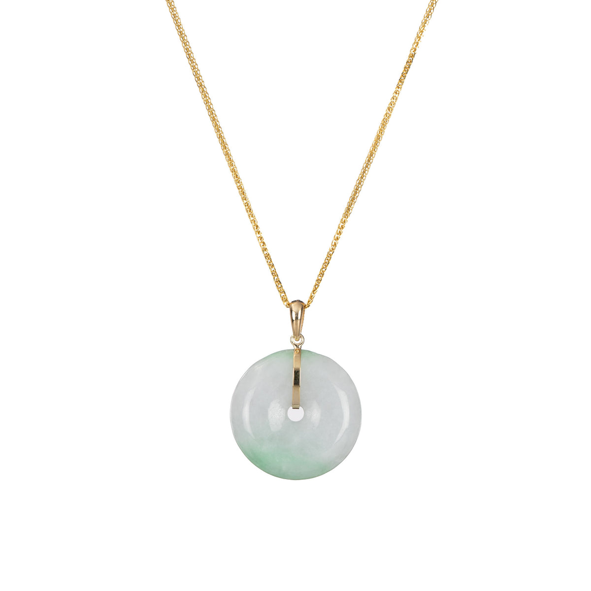 18K Yellow Gold Jade Disc Pendant