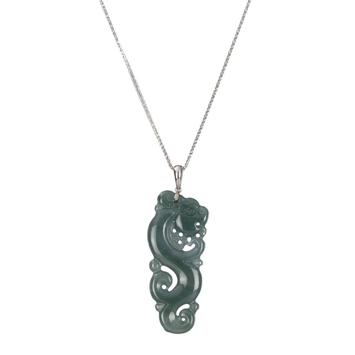 Women's Jade Dragon Pendant - Grade A Jadeite