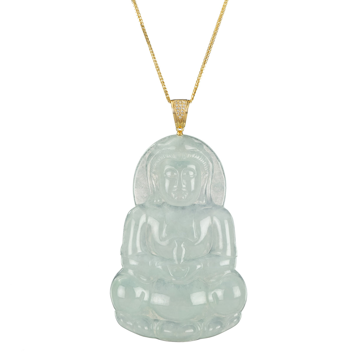 Highly Translucent GuanYin Jade Pendant