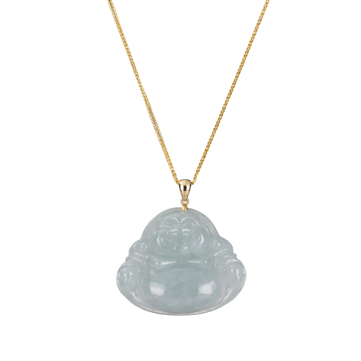 Authentic Jadeite Jade Laughing Buddha Pendant