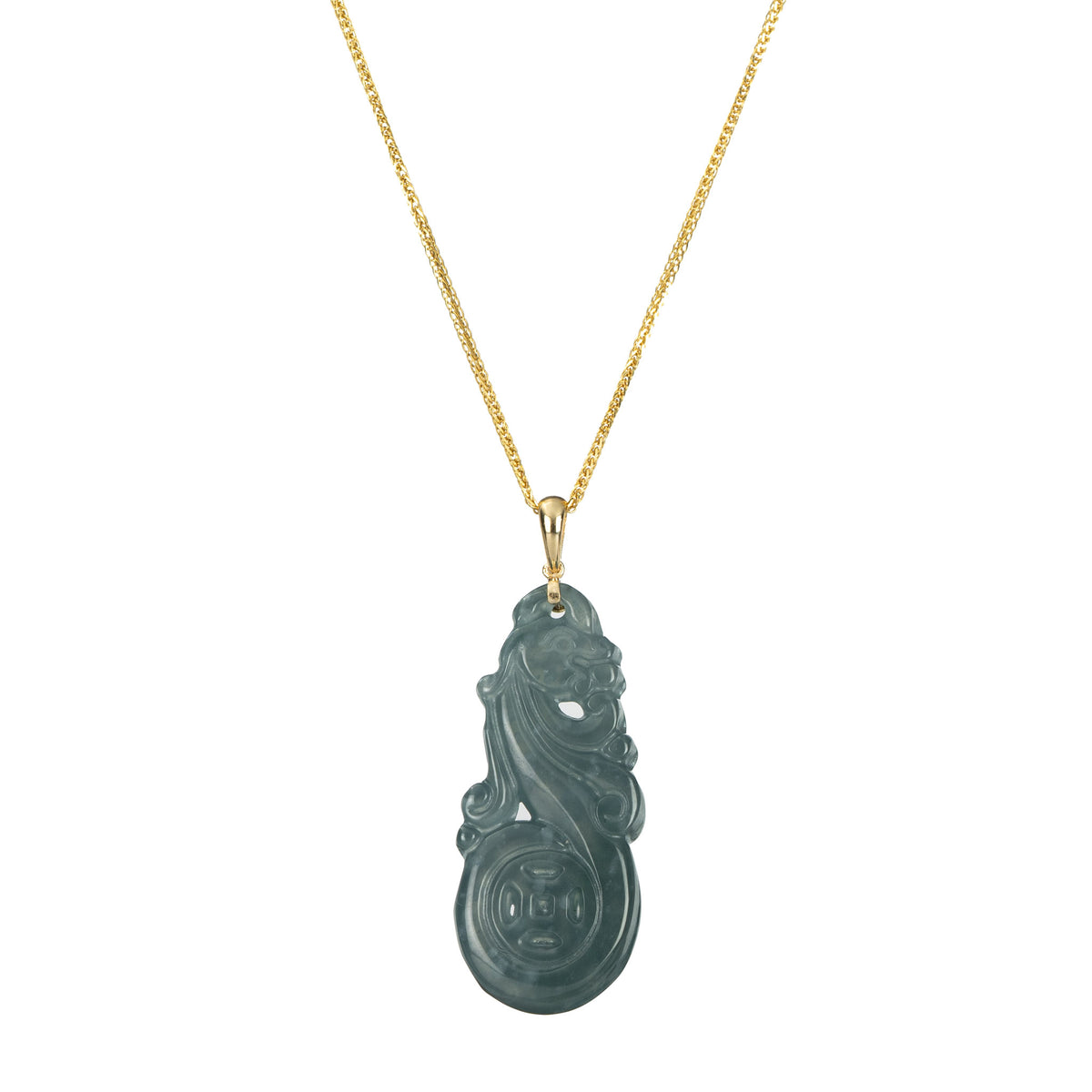 Jade Phoenix Pendant - Natural Guatemala Jadeite