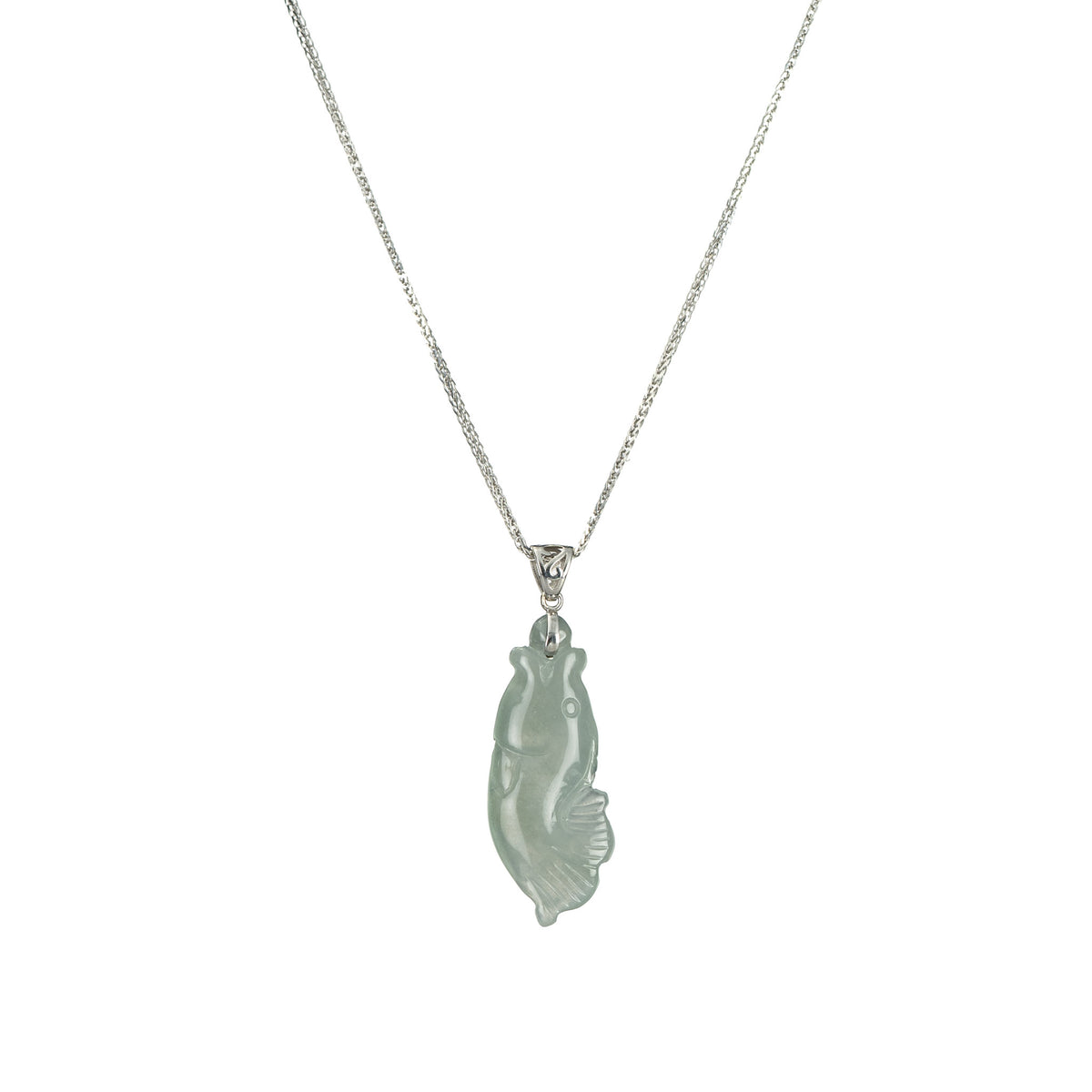 Natural Jadeite Jade Fish Pendant