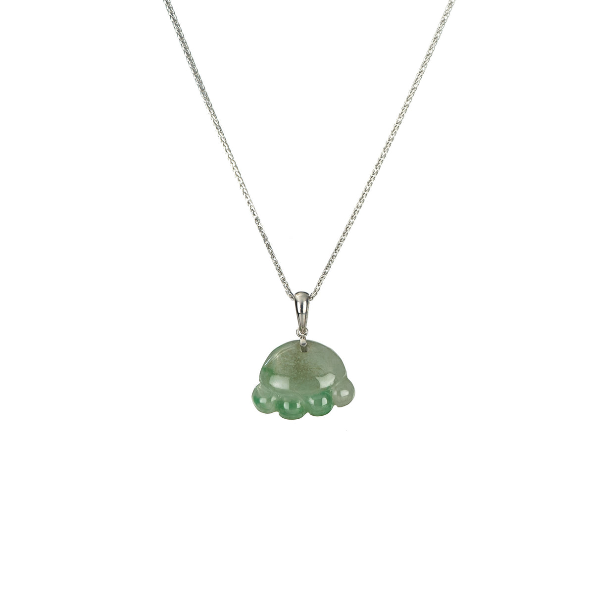 Green Paw Print Jade Pendant