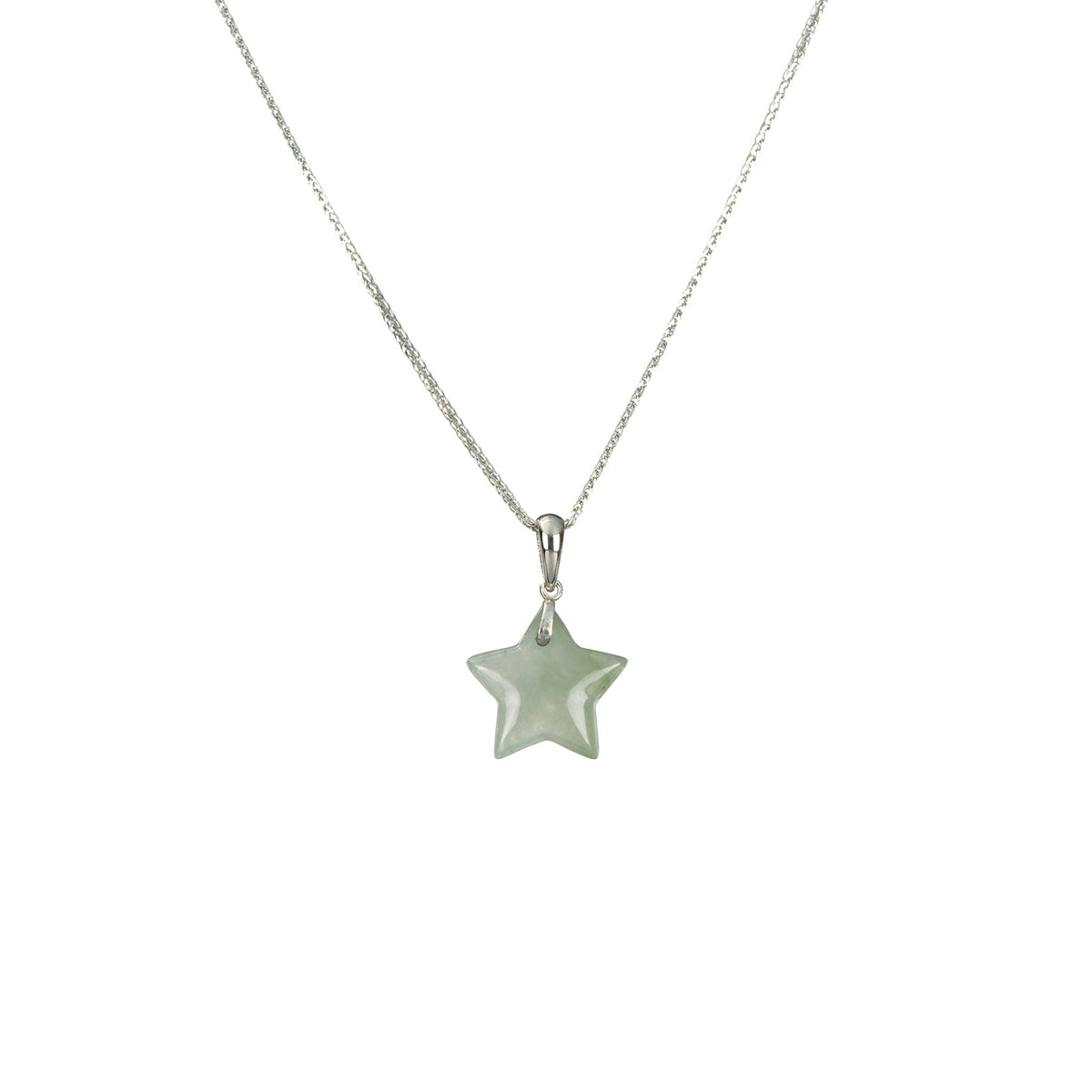 Petite Jadeite Jade Star Pendant - Real Burmese Jade