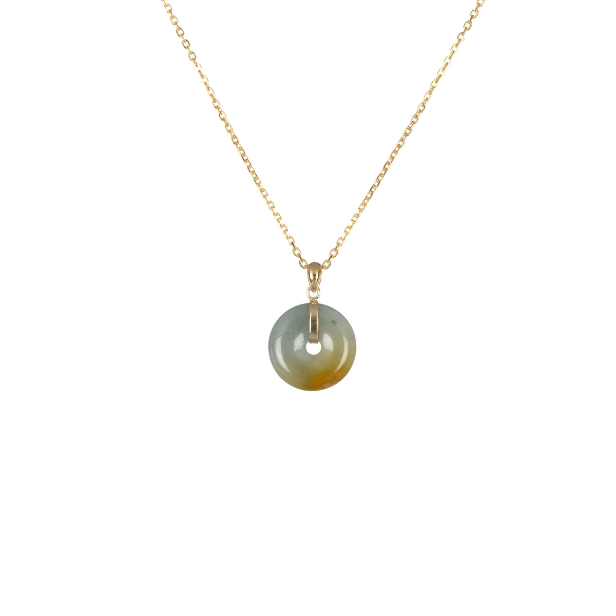 Grade A Grey with Brown Jade Necklace - Kandy Disc