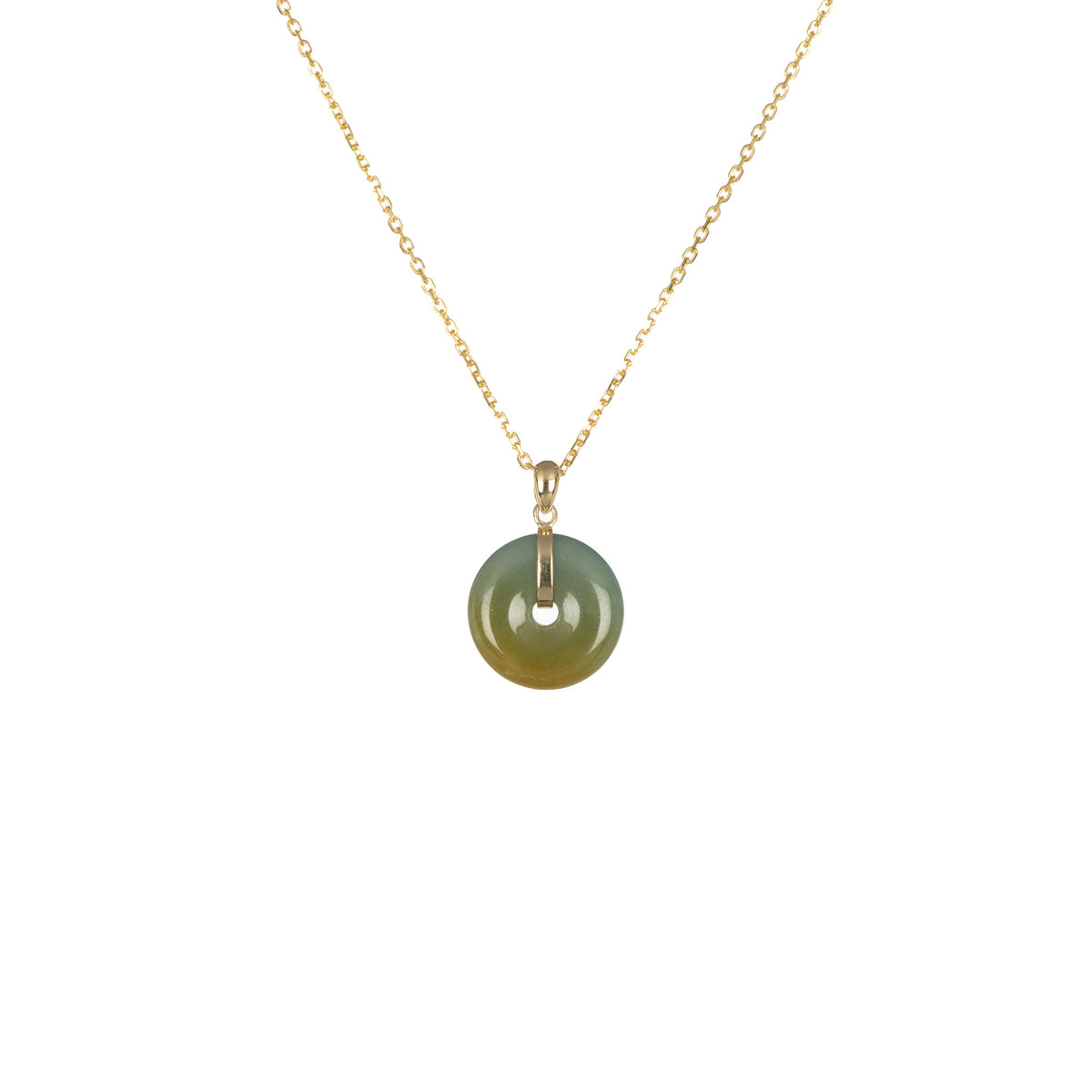 Natural Bluish Grey with Brown Jadeite Pendant - Kandy Disc