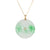 Carved Jade Disc Necklace with Diamonds