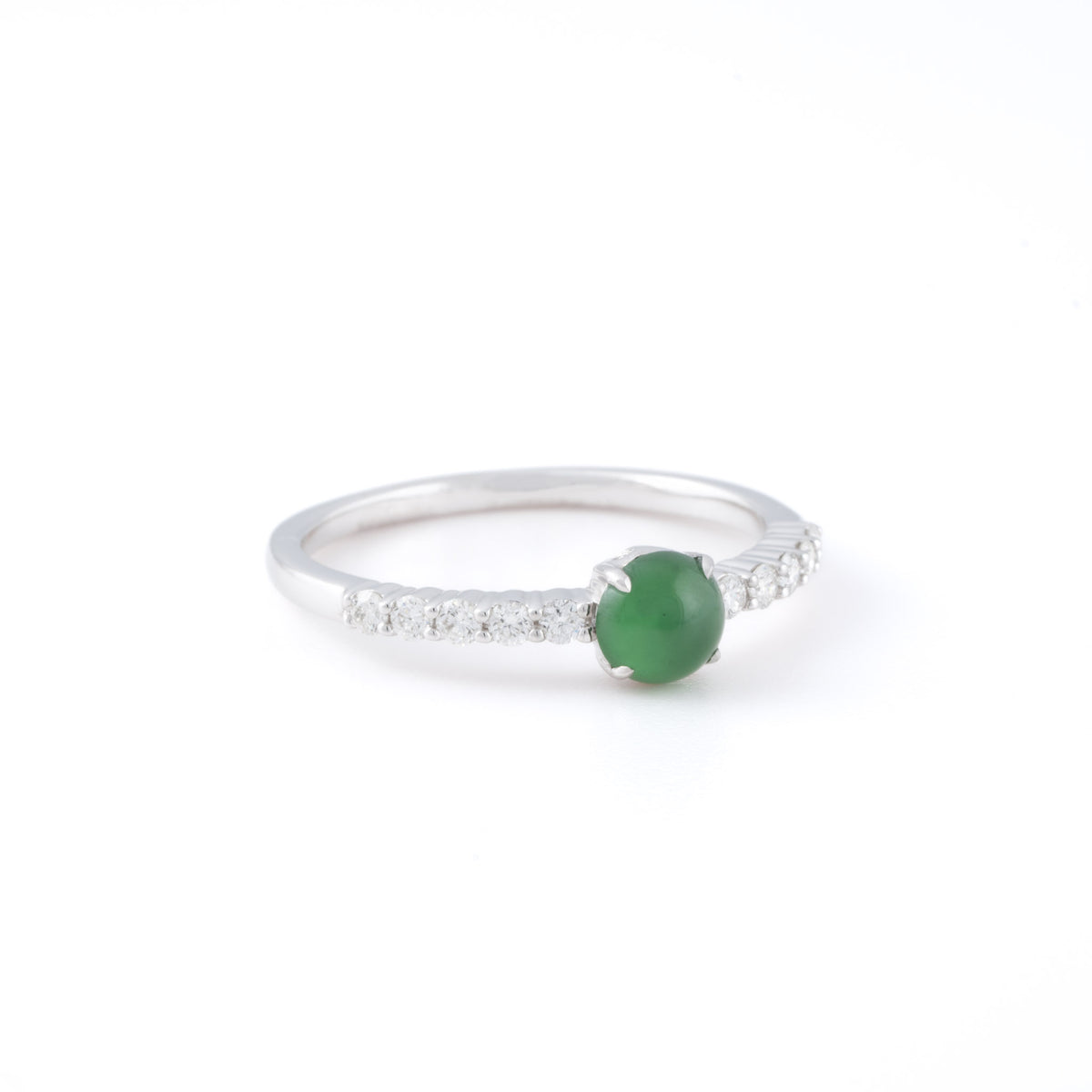 Hobart - Round Vivid Green Jadeite Ring