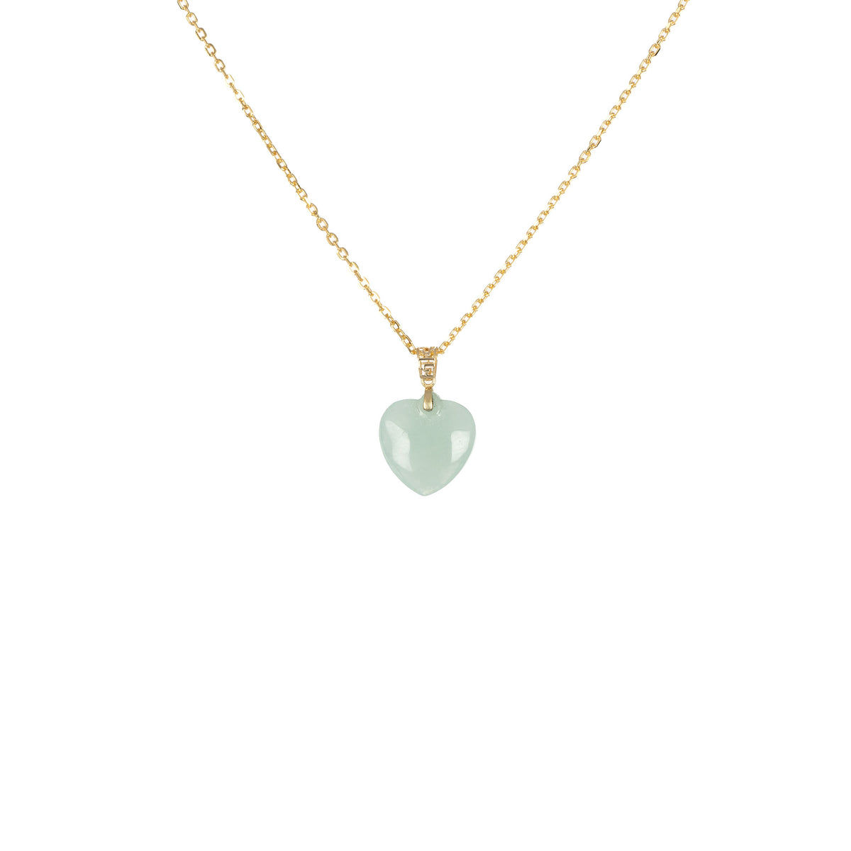 Sereniti Jadeite Jade Heart Pendant with 18K Gold Bail - Small