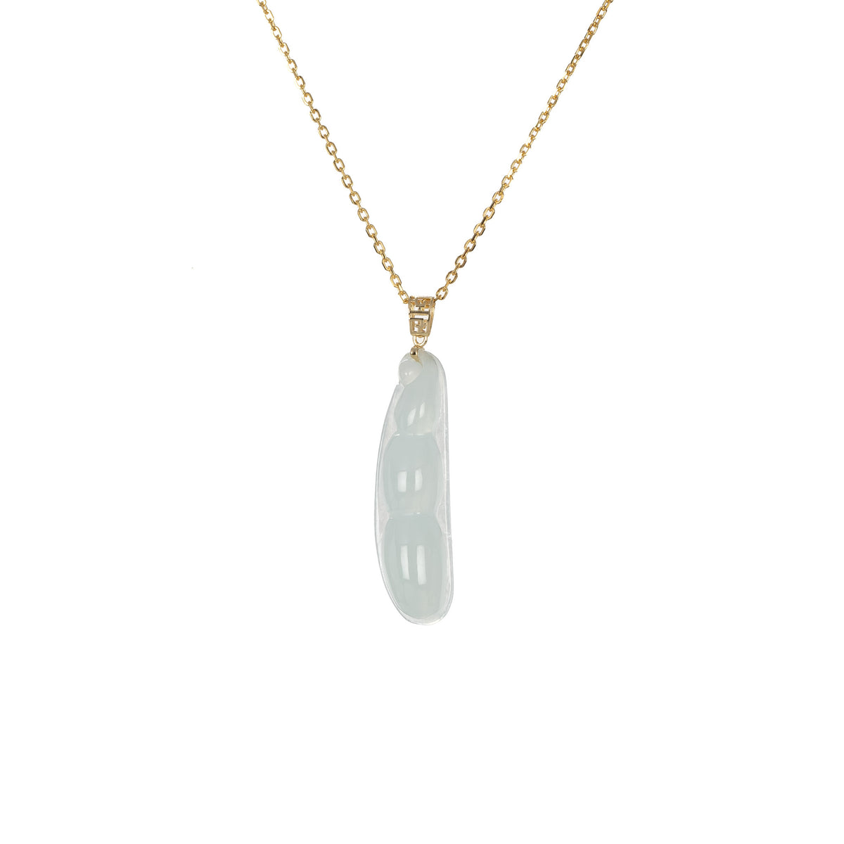 Tranquiliti Jadeite Jade Bean Pendant with 18ct Gold