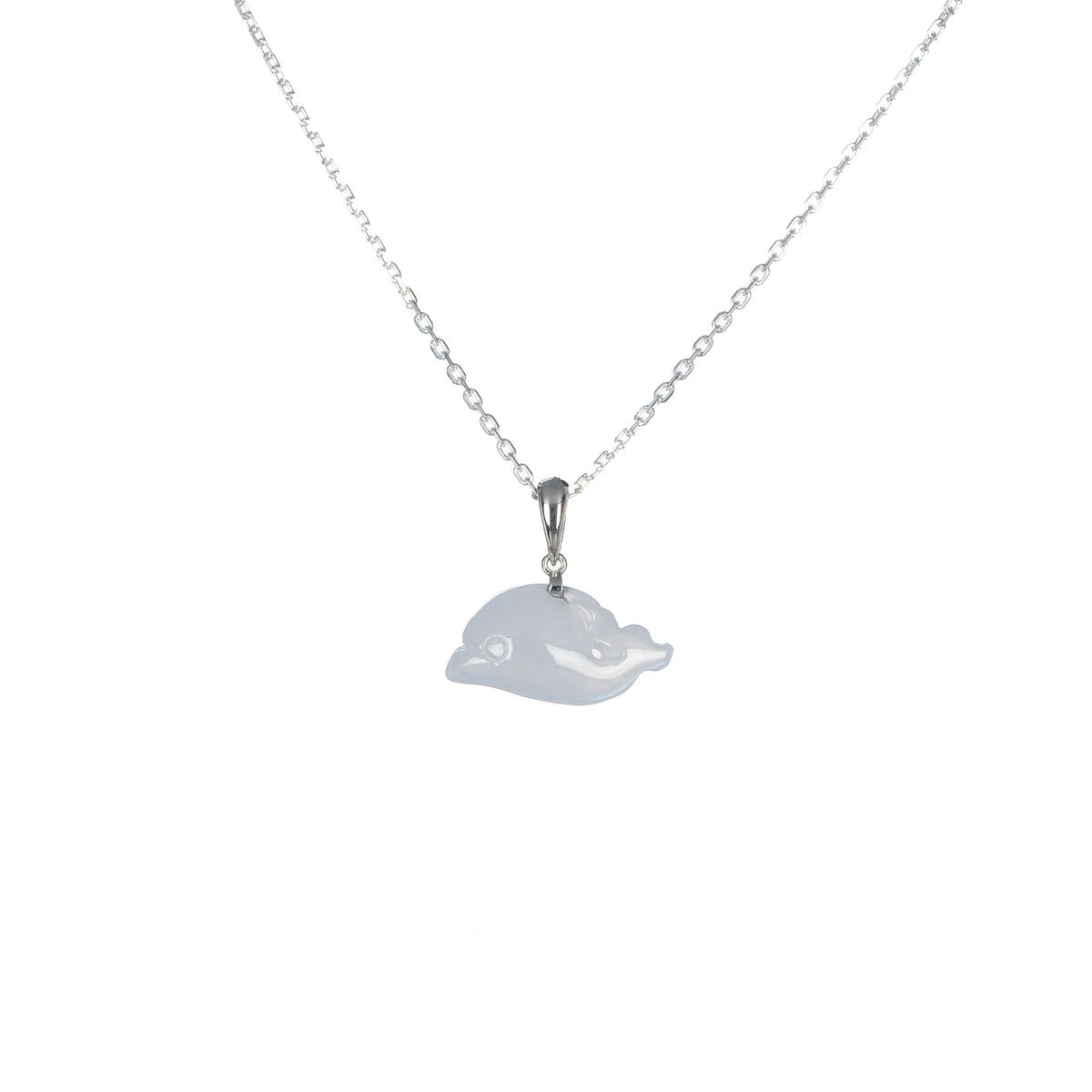 Tranquiliti Mini Dolphin Jade Necklace with 18K Gold