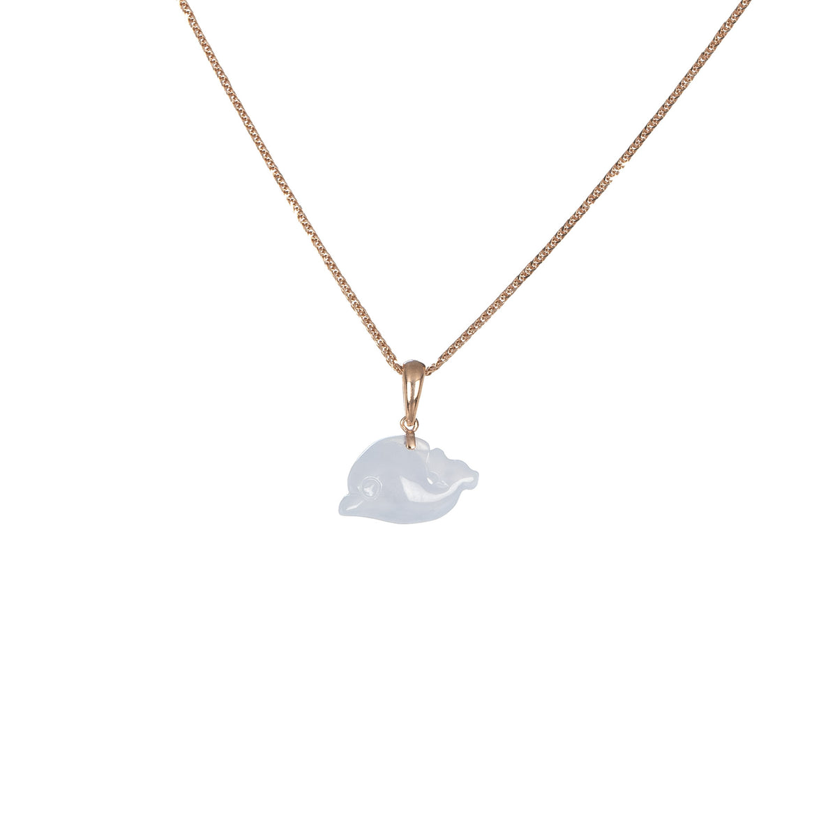 Tranquiliti Mini Dolphin Jade Necklace with 18K Gold