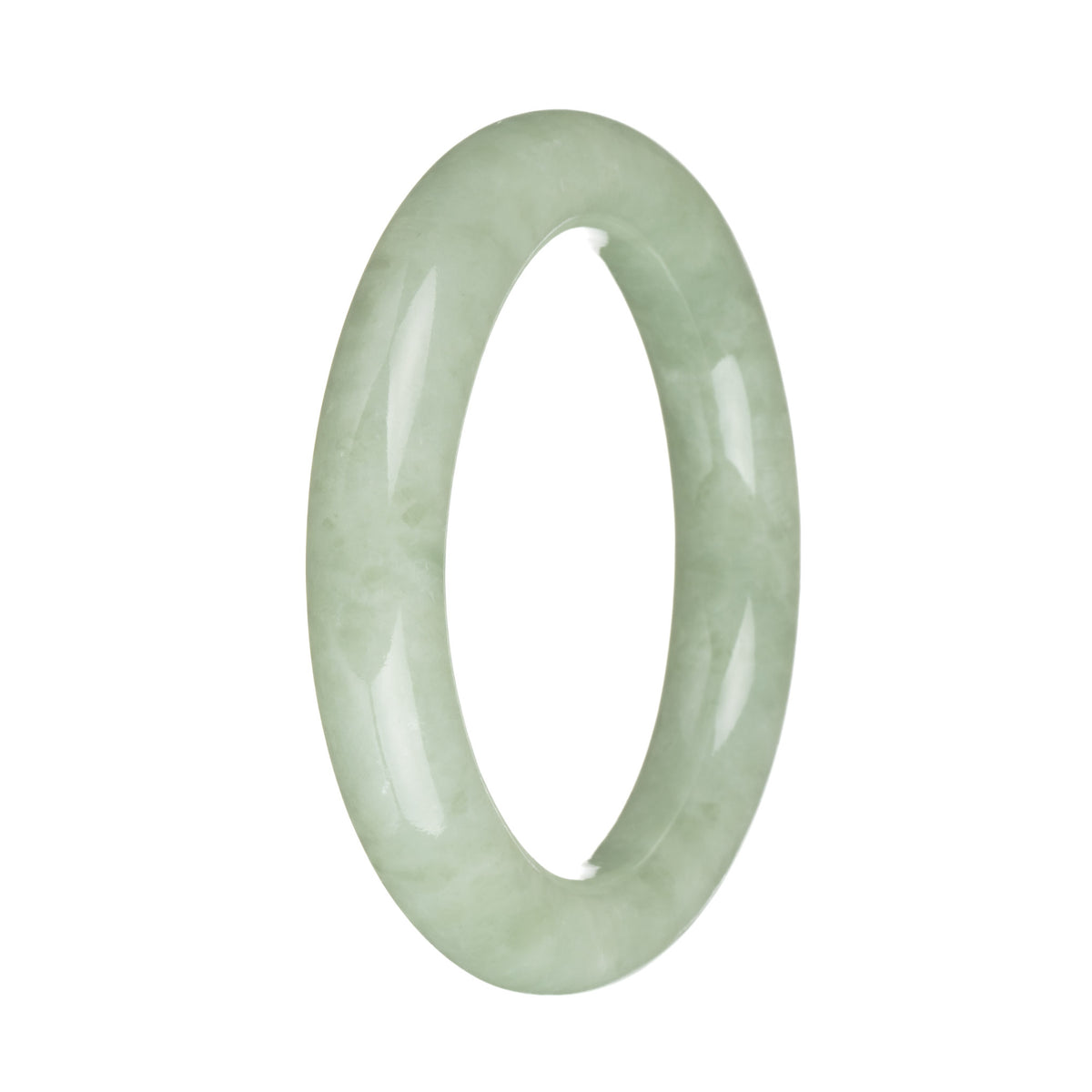 54.5mm Green with Apple Green Spot Jade Bangle Bracelet