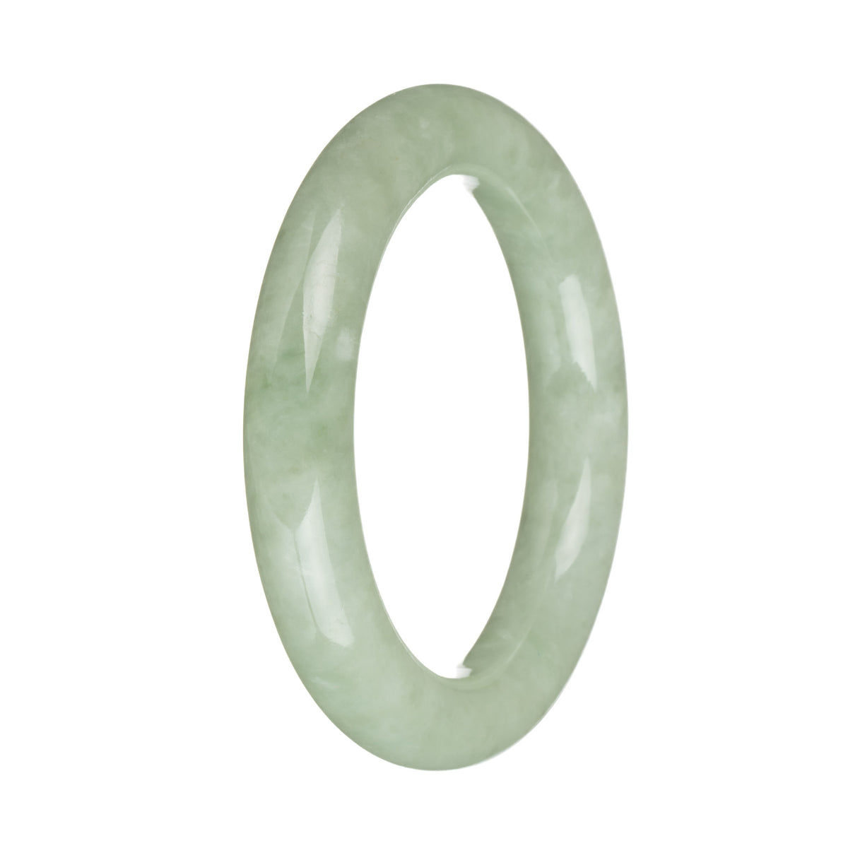 54.5mm Green with Apple Green Spot Jade Bangle Bracelet