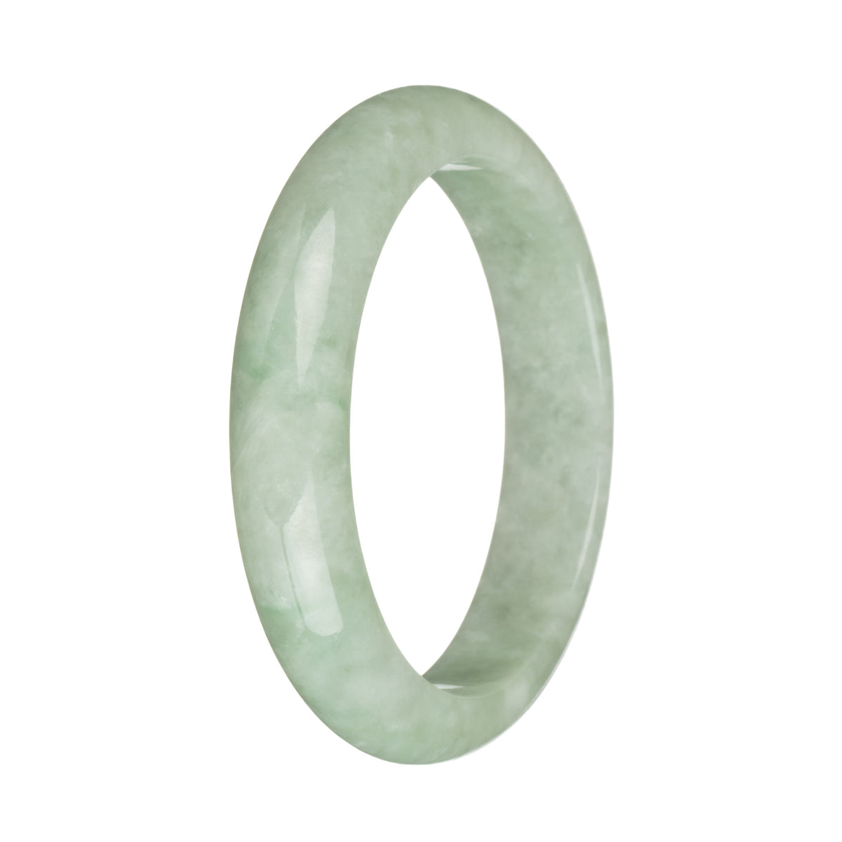 59.2mm Green with Apple Green Spots Jade Bangle Bracelet