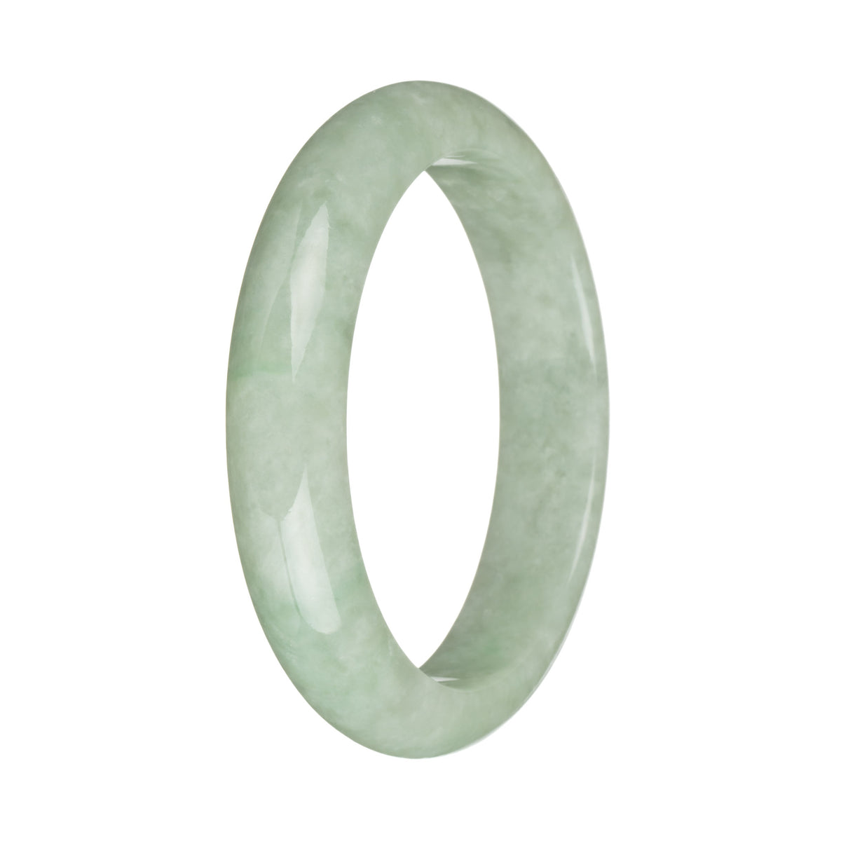 59.2mm Green with Apple Green Spots Jade Bangle Bracelet