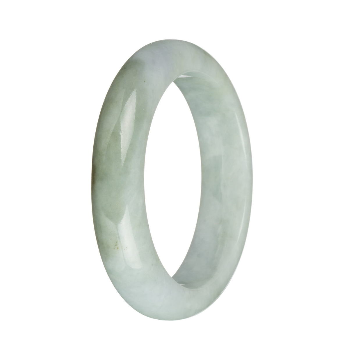 57.4mm Pale Green and Green with Brown Spot Jade Bangle Bracelet