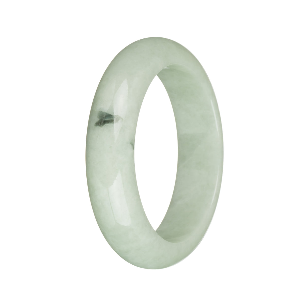 54.2mm Light Green with Dark Green Patch Jade Bangle Bracelet