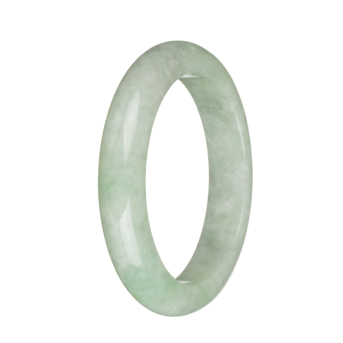 57.6mm Light Green Jade Bangle Bracelet