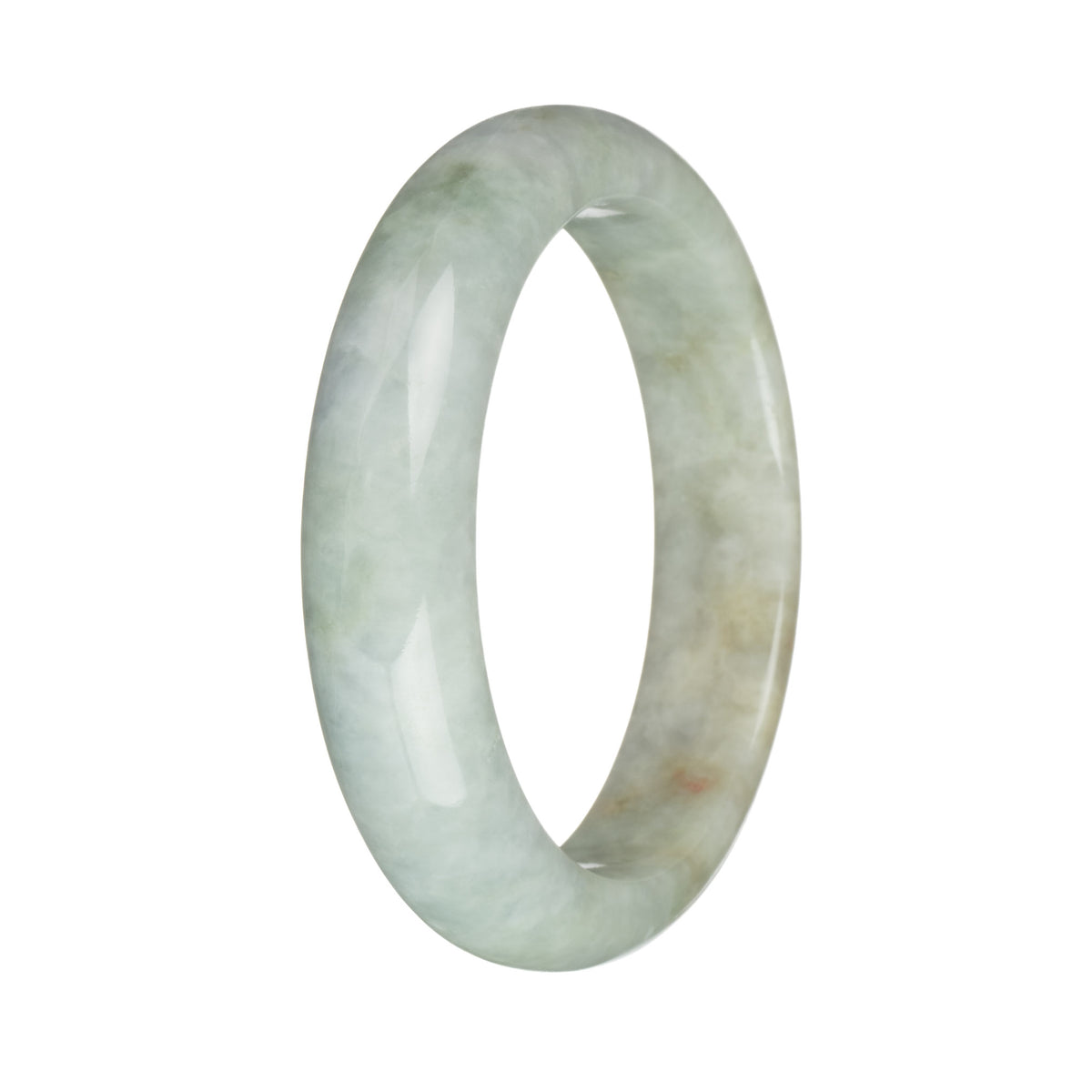 57.7mm Greyish Green with Brown Spots Jade Bangle Bracelet