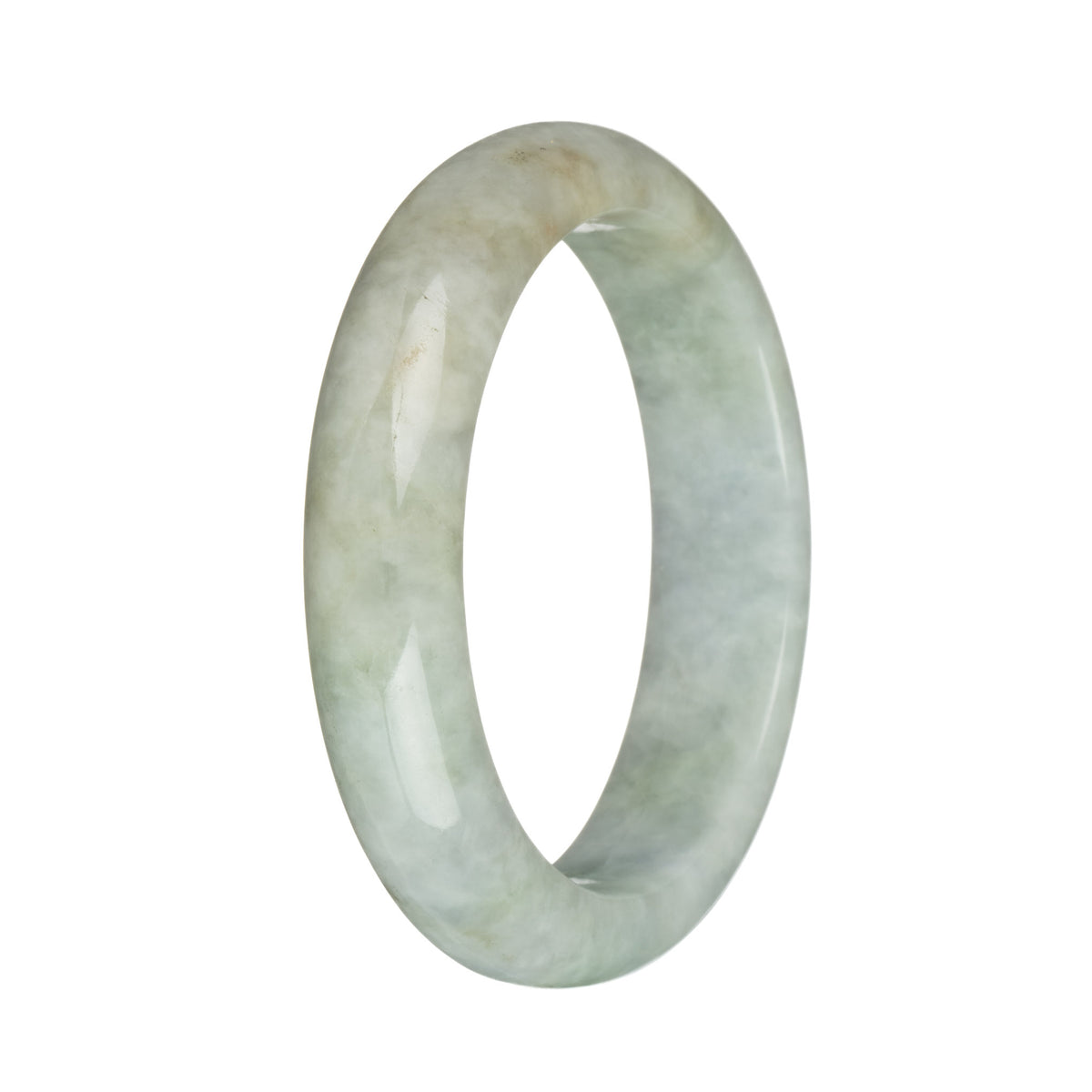 57.7mm Greyish Green with Brown Spots Jade Bangle Bracelet