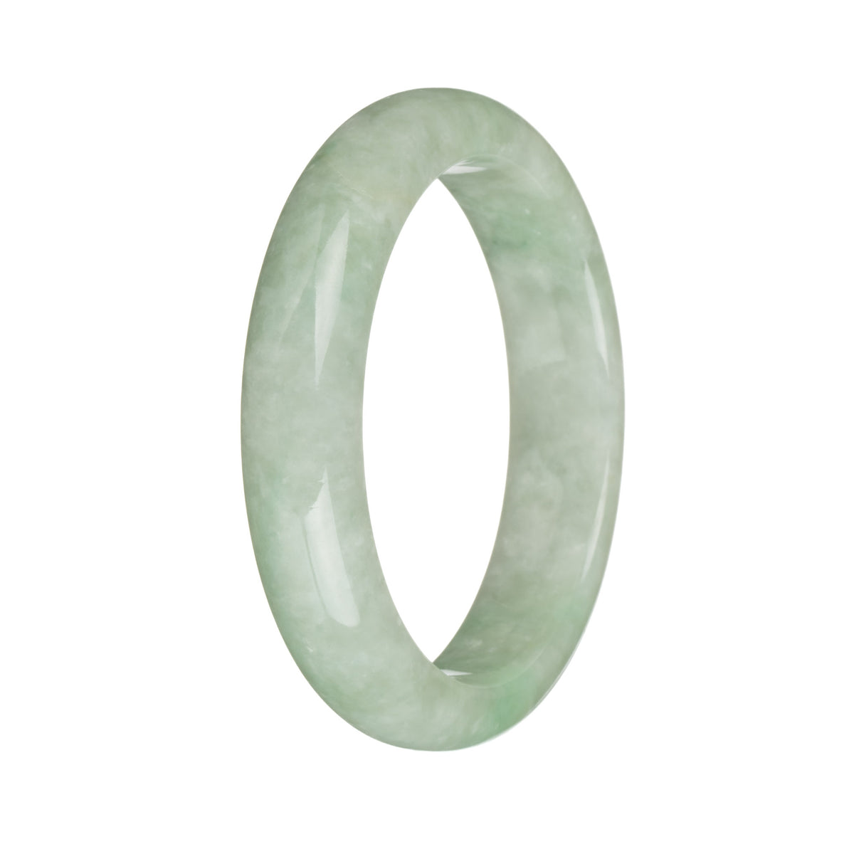 56.7mm Light Green with Apple Green Jade Bangle Bracelet