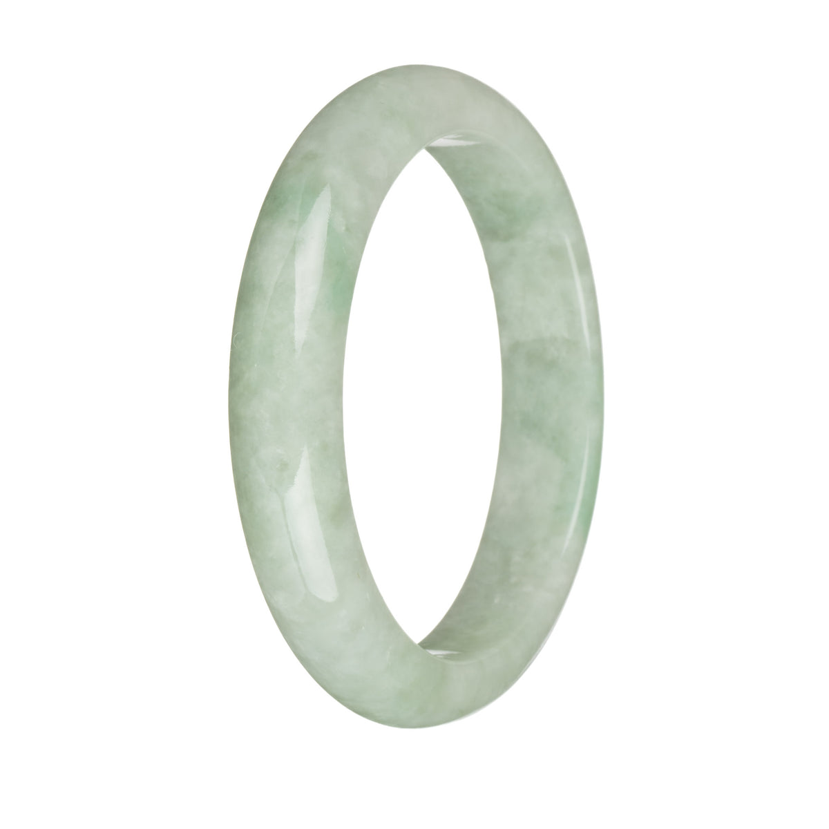 59.5mm Pale Green and Apple Green Jade Bangle Bracelet