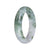 54mm White and Pale Lavender with Green Patterns Jade Bangle Bracelet