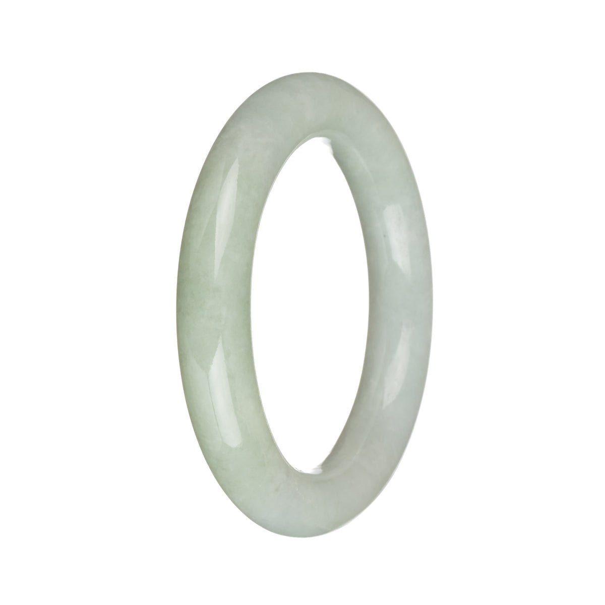 50.8mm Light Green and White Jade Bangle Bracelet