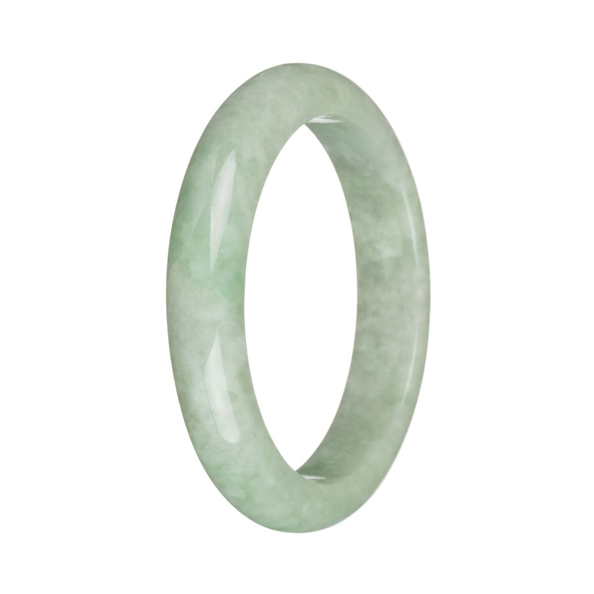 57.7mm Grey with Apple Green Patterns Jade Bangle Bracelet