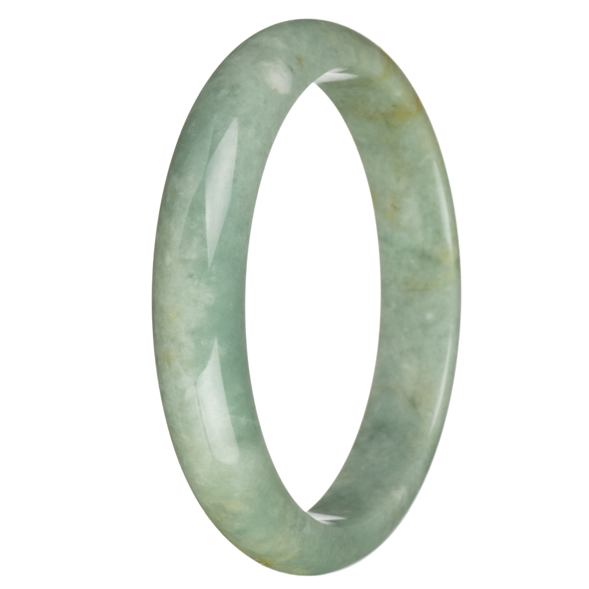 78.3mm Green with Brown Patterns Jade Bangle Bracelet