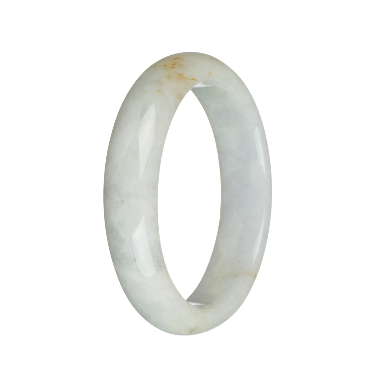 56mm Pale Grey with Brown Spots Jade Bangle Bracelet