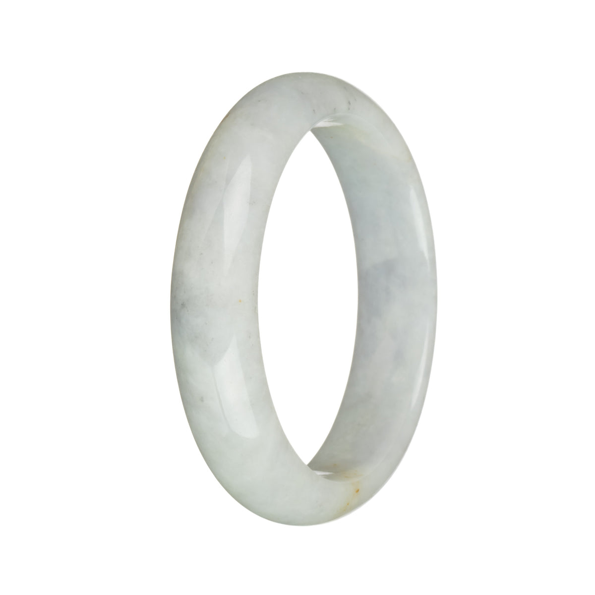 56mm Pale Grey with Brown Spots Jade Bangle Bracelet