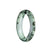 Certified Untreated Light Green and Lavender with Dark Green Patterns Jadeite Bracelet - 58mm Half Moon