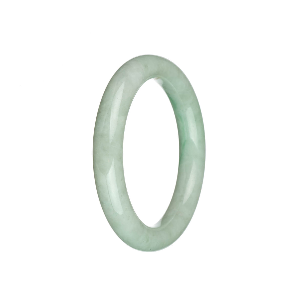 Authentic Natural Light Green Jadeite Bangle Bracelet - 55mm Round