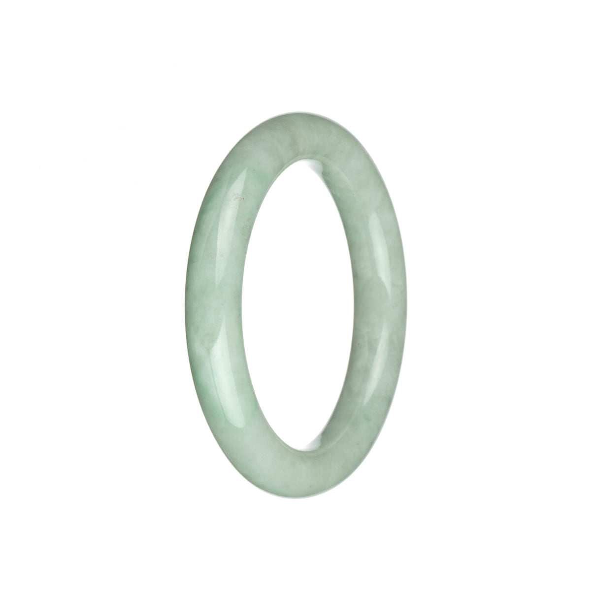 Authentic Natural Light Green Jadeite Bangle Bracelet - 55mm Round