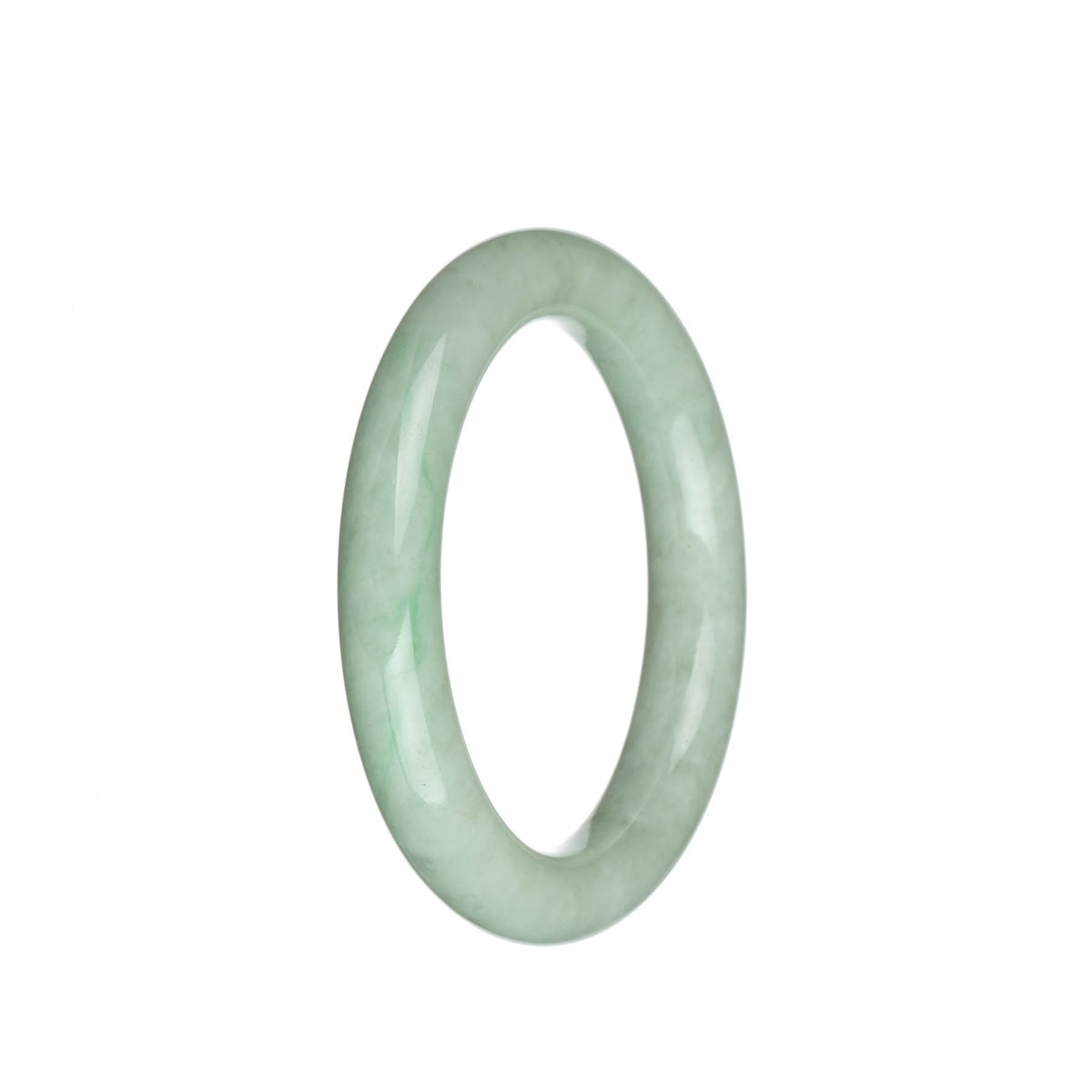 Authentic Natural Light Green Jadeite Bangle Bracelet - 55mm Round