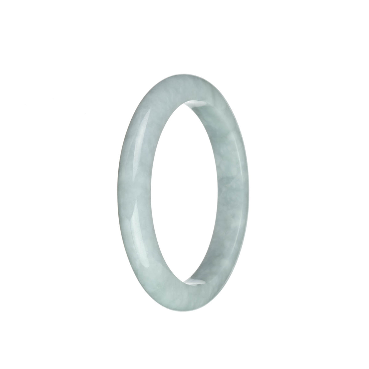 Genuine Grade A Faint Lavender Burmese Jade Bangle Bracelet - 57mm Semi Round