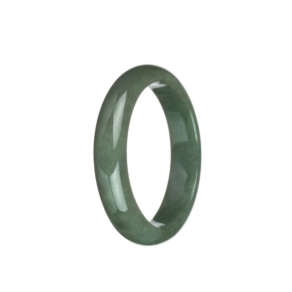 Genuine Grade A Green Jadeite Bangle - 56mm Half Moon