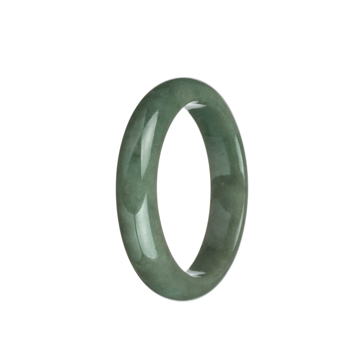 Genuine Grade A Green Jadeite Bangle - 56mm Half Moon