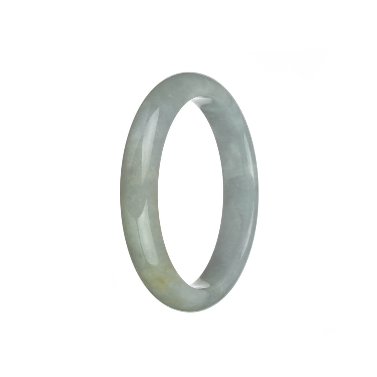 Genuine Type A Faint Lavender Traditional Jade Bangle Bracelet - 58mm Semi Round