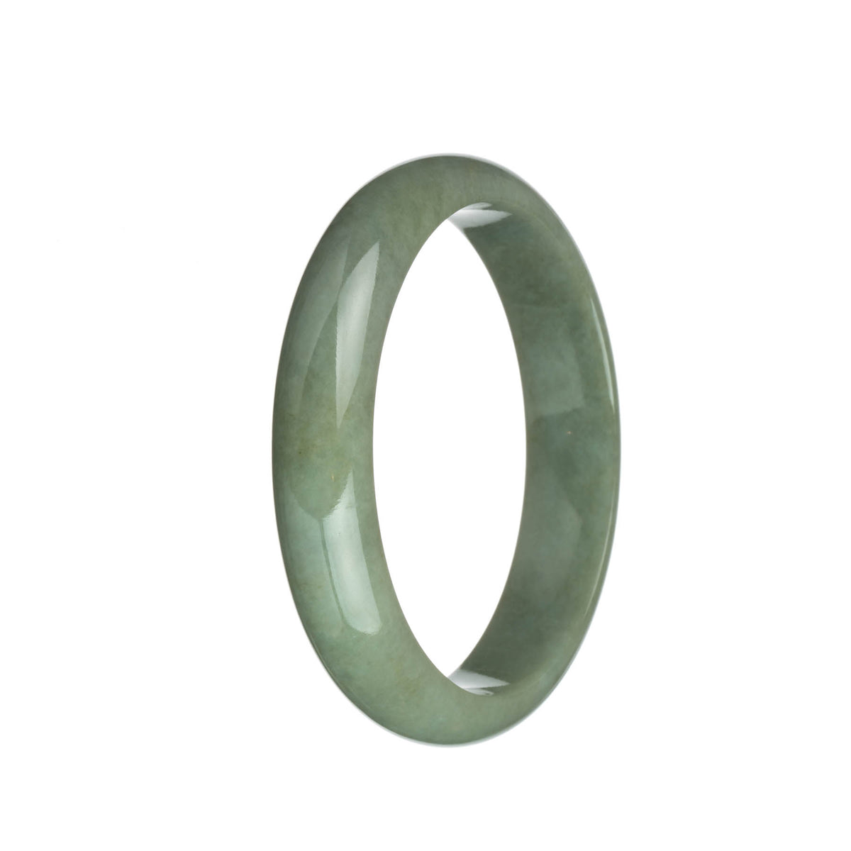 Genuine Untreated Light Olive Green Jade Bracelet - 65mm Half Moon