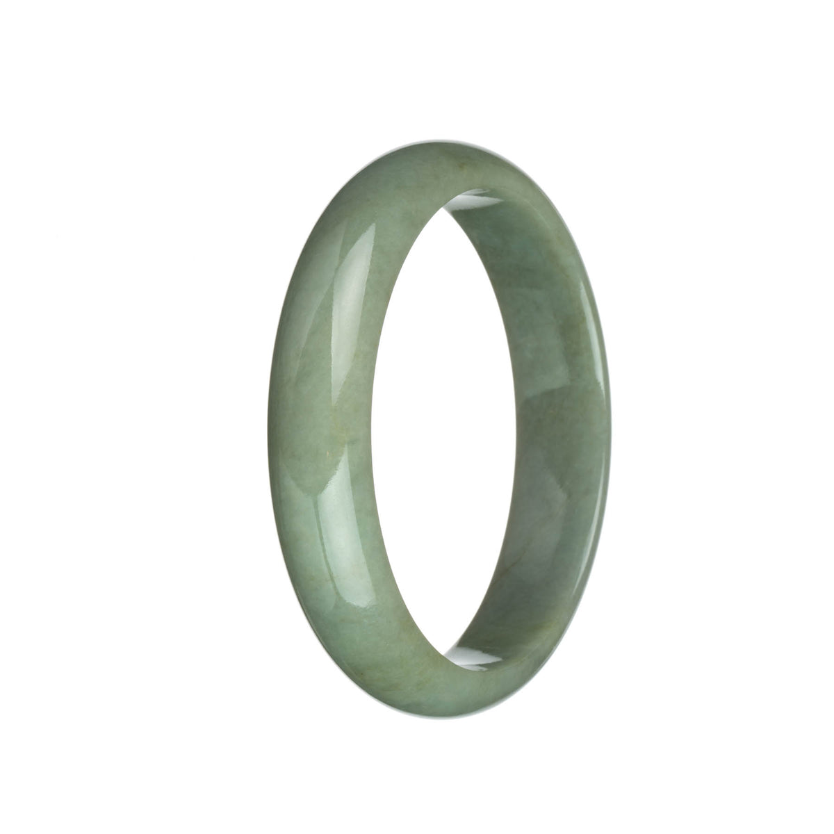 Genuine Untreated Light Olive Green Jade Bracelet - 65mm Half Moon